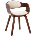 Chaise salle à manger en pvc et synthetique noyer / crème Chaise salle à manger en pvc et synthetique noyer / crème