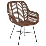 Chaise de salle  manger en rotin marron 64x89cm
