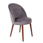 Chaise de salle  manger en velours gris lgant