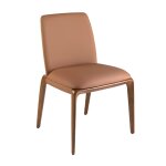 Chaise en simili cuir marron