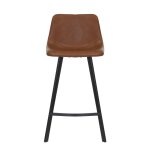 Chaise snack imitation cuir cognac