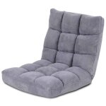 Chaise de sol pliante rglable  14 niveaux gris 105 x 56 x 15cm
