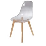Chaise style scandinave transparente et chne