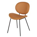 Chaise en suédine marron, bois de chêne et acier noir Chaise en suédine marron, bois de chêne et acier noir