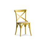 Chaise de table en bois jaune