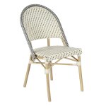 Chaise de terrasse bistrot parisien en aluminium et rotin gris Chaise de terrasse bistrot parisien en aluminium et rotin gris