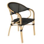 Chaise de terrasse empilable bistrot parisien noire Chaise de terrasse empilable bistrot parisien noire