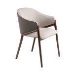 Chaise en tissu beige et simili cuir Chaise en tissu beige et simili cuir