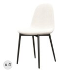 Chaise en tissu bouclette ecru (x4)