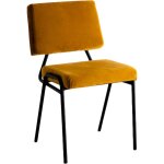 Chaise tissu jaune h. assise 50 cm rembourré Chaise tissu jaune h. assise 50 cm rembourré