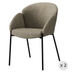 Chaise en tissu luxury taupe et métal noir (x2) Chaise en tissu luxury taupe et métal noir (x2)
