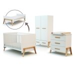 Chambre bb lit, commode  langer 3 tiroirs + armoire en bois