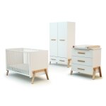 Chambre bb lit, commode  langer 3 tiroirs et armoire bois