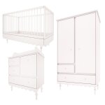 Chambre bébé : trio - lit évolutif 70x140 commode armoire blanc Chambre bébé : trio - lit évolutif 70x140 commode armoire blanc