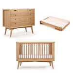 Chambre complte montessori bb bois massif 70x140 cm