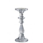 Chandelier / bougeoir verre transparent h24, 8cm