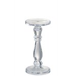 Chandelier / bougeoir en verre transparent h27cm