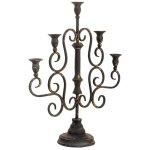 Chandelier en métal pour 5 bougies, 45, 5 x 13, 5 x 48, 5 h cm Chandelier en métal pour 5 bougies, 45, 5 x 13, 5 x 48, 5 h cm
