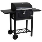 Chariot de barbecue en mtal noir 98x48x96h cm