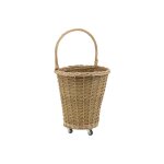 Chariot  bches en osier buff brun tressage plein