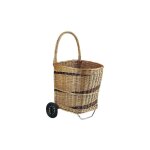 Chariot  bches en osier sur roulettes 1