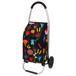 Chariot de courses noir polyester 0 x 22 x 53 cm
