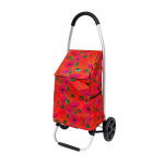 Chariot de courses rouge polyester 0 x 22 x 53 cm