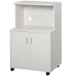 Chariot desserte micro - ondes placard 2 portes blanc