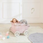 Chariot poupe accessoire enfant, 68cm rose