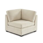 Chauffeuse d'angle 1 place tissu chenille beige
