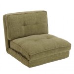 Chauffeuse convertible 1 place en tissu couleur vert Chauffeuse convertible 1 place en tissu couleur vert