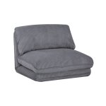 Chauffeuse convertible velours côtelé grosse côte 1 place gris Chauffeuse convertible velours côtelé grosse côte 1 place gris