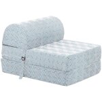 Chauffeuse en coton chevron bleu canard Chauffeuse en coton chevron bleu canard