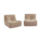 Chauffeuse tissu effet alpaca 2 places beige