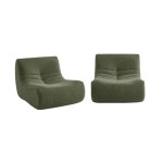 Chauffeuse tissu effet alpaca 2 places kaki