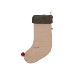 Chaussette noël marron en coton h36x30 Chaussette noël marron en coton h36x30