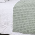 Chemin de lit en coton lav sauge 90x200 cm