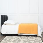 Chemin de lit gaze de coton caramel 90x200 cm