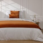 Chemin de lit velours de coton terracotta 90x200