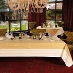 Chemin de table antitache coton & autres fibres or 54x180 cm