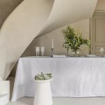 Chemin de table antitache pur coton gris 54x180 cm