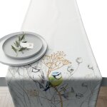 Chemin de table en coton oiseaux