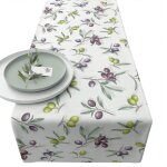 Chemin de table en coton olives
