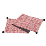 Chemin de table en coton rouge et blanc 140x40