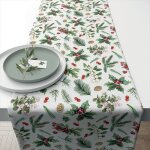 Chemin de table en coton verdure d'hiver