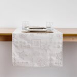 Chemin de table jacquard fil argent 45x140cm Chemin de table jacquard fil argent 45x140cm