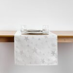 Chemin de table jacquard fil argent 45x140cm Chemin de table jacquard fil argent 45x140cm