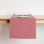 Chemin de table jacquard réversible rouge 45x140cm Chemin de table jacquard réversible rouge 45x140cm