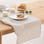 Chemin de table en lin gris