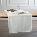 Chemin de table lin lav� blanc 50x150